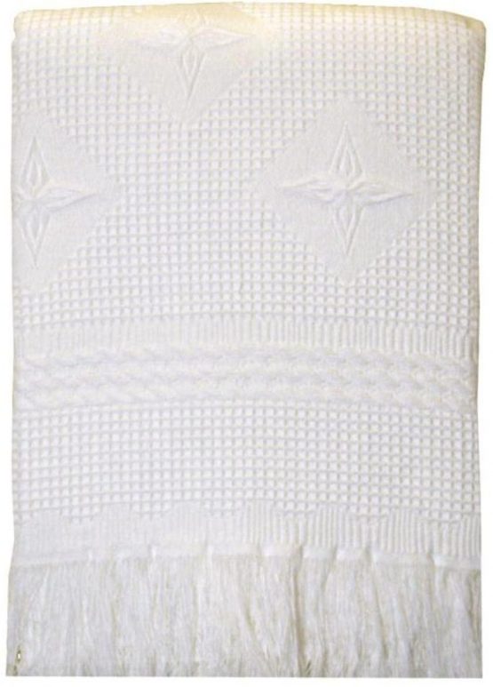 BabyPrem Baby Large Soft Acrylic Stars Shawl Blanket 122 x 122cm White