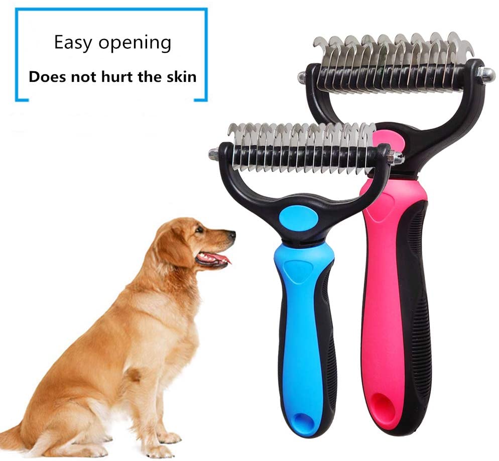 Leohome Pet Grooming Comb, Dematting Comb Dog Brush Rake Grooming Tools
