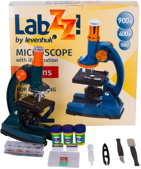 Levenhuk LabZZ M2 Beginners Microscope with Prepared Slides, Blank Slides, Cover Slips, Slide Stickers, Flask with Brine Shrimp, Brine Shrimp Hatchery - Image 3