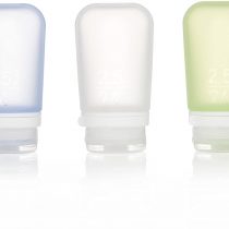 humangear GoToob+ 3-Pack - Medium 74ml GoToob+ Travel Bottle with locking cap 3-Pack - Medium 74ml - Clear/Green/Blue, Medium