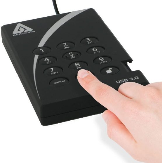 Apricorn Aegis Padlock 1TB USB 3.0 256-bit AES XTS Hardware Encrypted Portable External Hard Drive (A25-3PL256-500) - Image 4