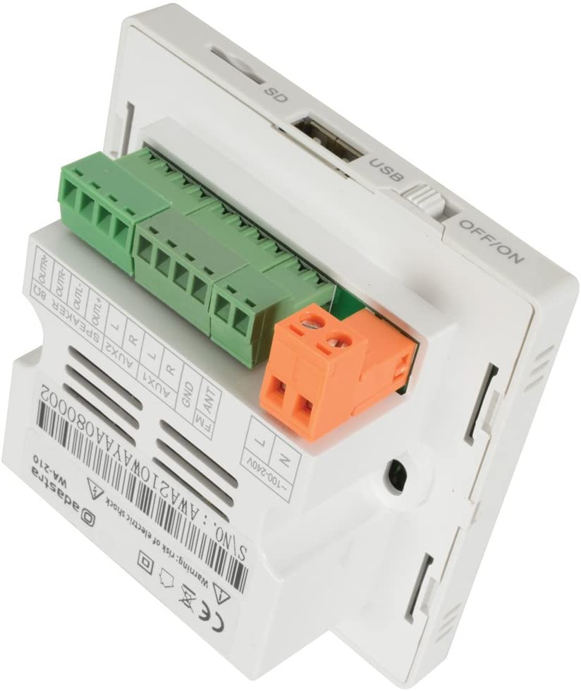 In-Wall Amplifier with USB/SD/FM & Bluetooth, White - Image 4