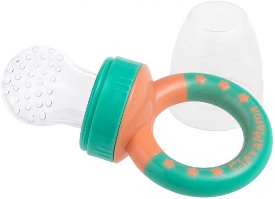 ClevaMama ClevaFeed Baby Fruit Feeder, Pacifier for Weaning and Teething with 1 Extra Silicone Teat (6 months+) - 5 g