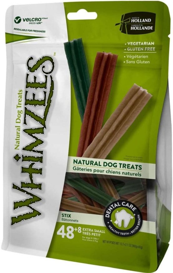 WHIMZEES Natural Dental Dog Chews Long lasting, X Small Stix, 56 Pieces