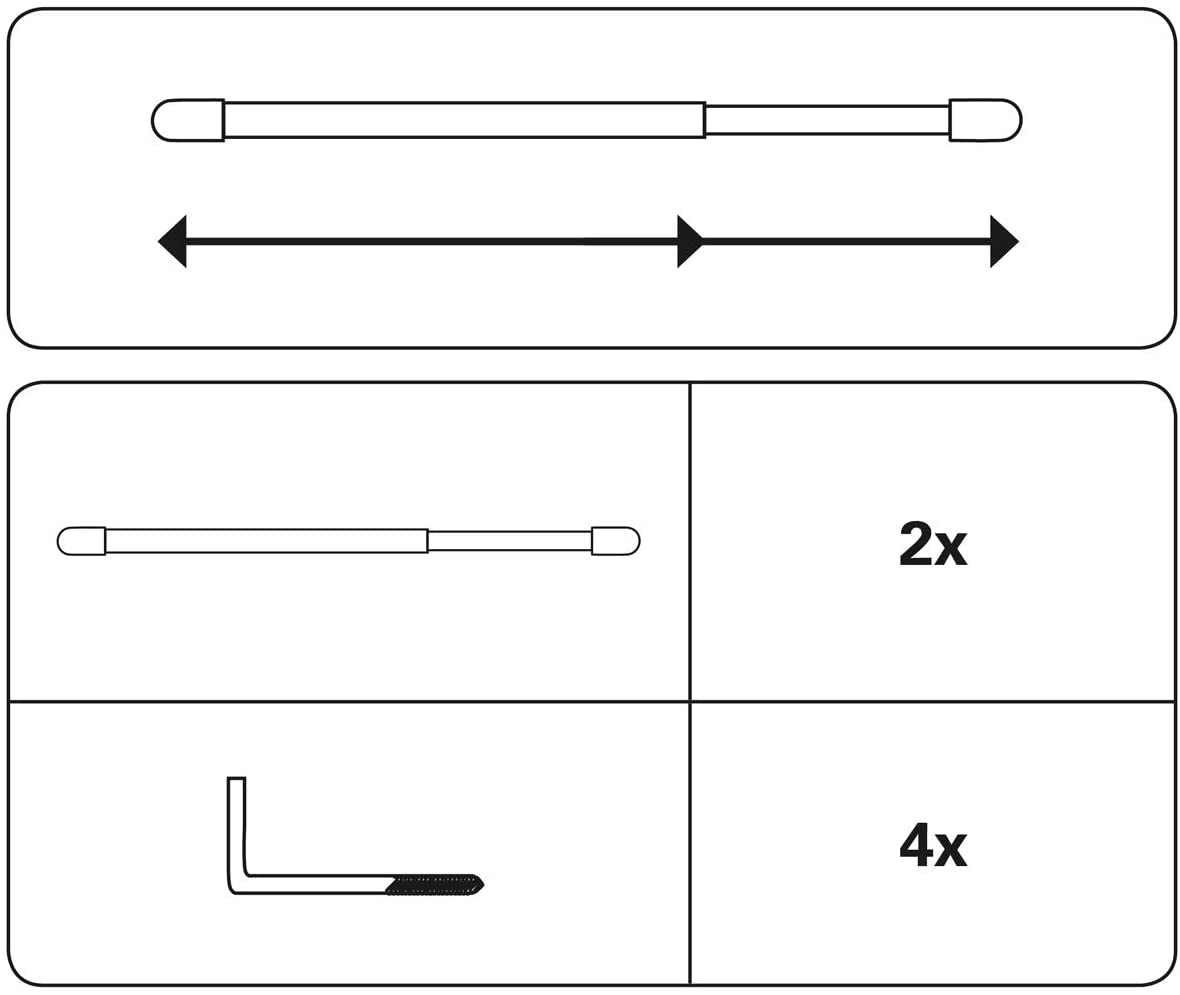 Gardinia Curtain Rod, Metal/Plastic, White, 100-160 cm - Image 3
