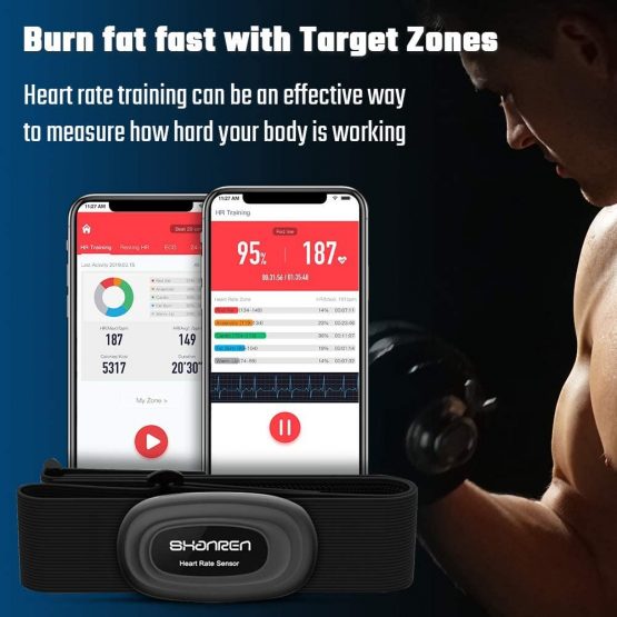 SHANREN Beat 20 Heart-Rate-Monitor Chest-Strap, ECG/EKG Rechargeable Fitness Tracker with Vibration Alert, Bluetooth, ANT+ Activity Tracker, 100 Sessions Memory,IP68 30m Waterproof - Image 2