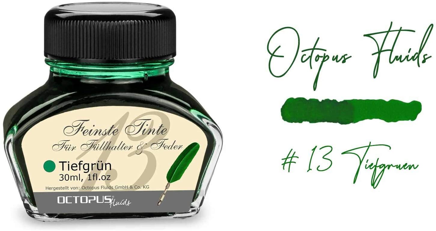 Fountain Pen Ink in Ink Glass,Writing Ink for Fountain Pen Fountain Pen Ink in Deep Green 30ml, inkpot, Calligraphy Ink - Image 2
