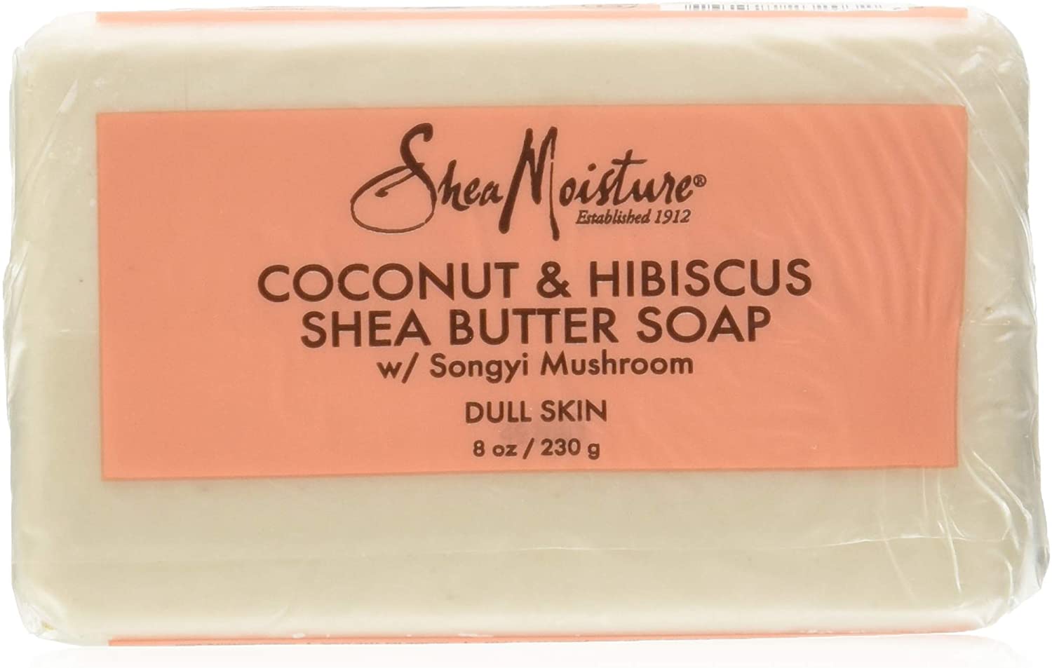 SHEA MOISTURE Hibiscus Bar Soap, Coconut, 226.8 gram, White, 226.8 g (Pack of 1)