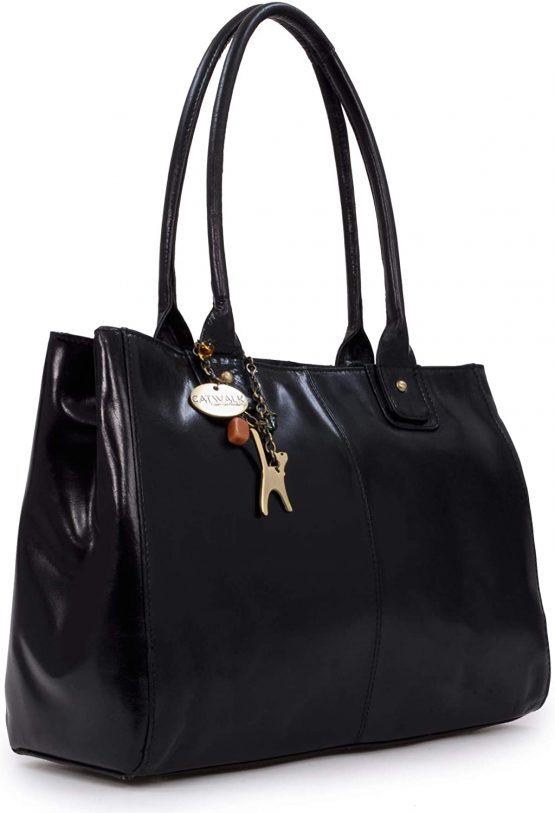 Catwalk Collection Handbags - Women's Large Vintage Leather Tote/Shoulder Bag - KENSINGTON - Image 4
