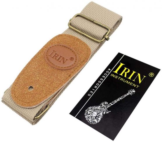 Guitar Strap, Comfortable Durable Adjustable Cotton Woven Guitar Strap for Classic Folk Guitar(18.50 * 6.50 * 1.80cm-Beige)