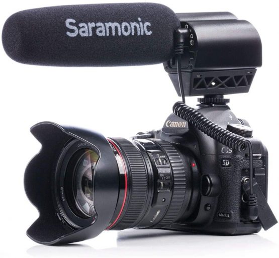 Saramonic VMIC Pro Super Directional Condenser Video Microphone with Rubberized Shockmount, High-Pass Filter, Level Control, & High-Frquency Switches, Monitoring & More - for DSLR Cameras & Camcorders - Image 4