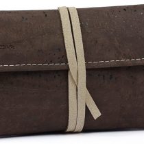 SIMARU Tobacco Pouch Made of Strong Cork/Cork Leather, Rolling Pouch Including compartments for lighters, Filters and Papers (Brown)