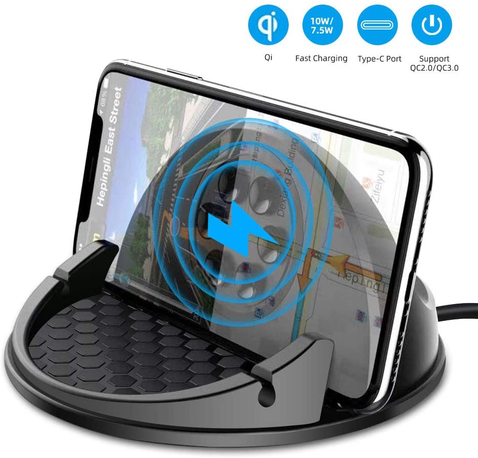 Beeasy 15W Wireless Car Charger Dashboard,Car Phone Holder Wireless Charger Non-Slip,Mobile Phone Fast Wireless Charger for iPhone 16 14 13 12 11 Pro Max XR X SE