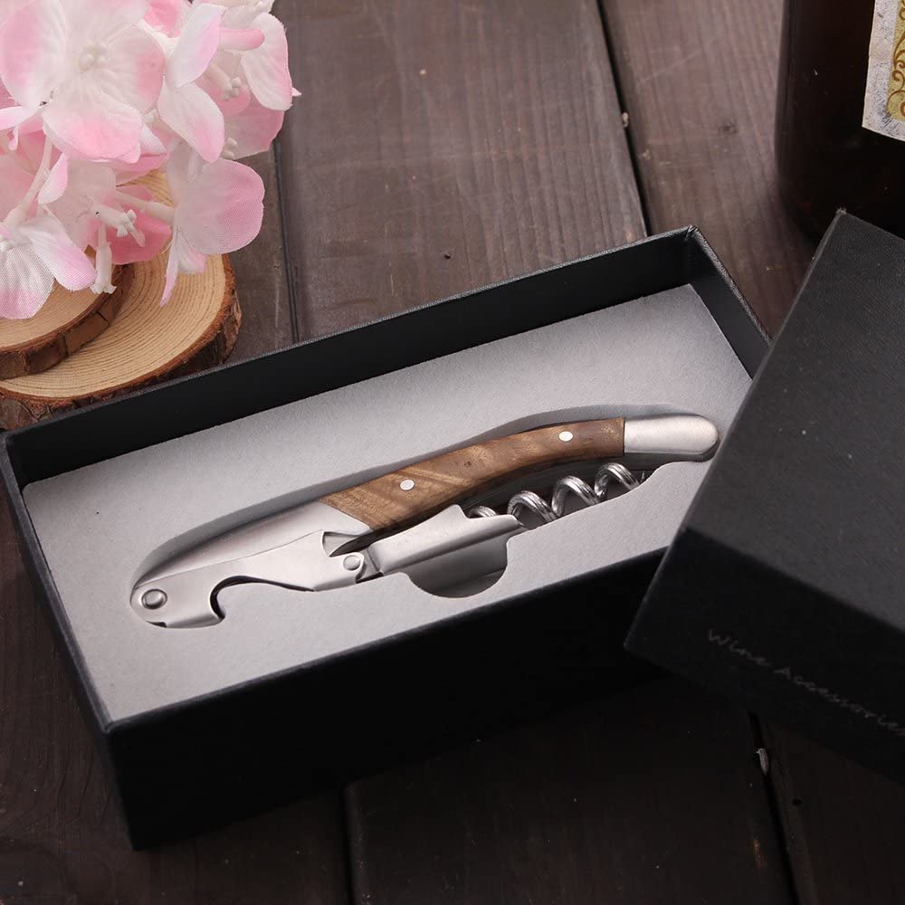 Smaier Wine Opener, Waiter Corkscrews Premium Rosewood Handle All-in-1 Bottle Opener - Best Bar Wine Accessories and Gift - Image 2