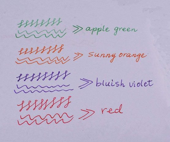 30 PCS Jinhao Fountain Pen Ink Cartridges 6 Color Set（ Black, Blue, Apple Green, Purple, Red and Orange) International Standard Size - Image 3
