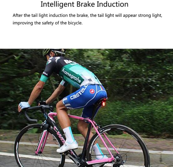 XIAOKOA Smart Bike Tail Light, Bicycle Lights with USB Rechargeable Bike Brake Lights,Colorful Cycling Taillights with Waterproof Rear Bike Lights for Mountain Cycling Taillights and Road Bike - Image 3