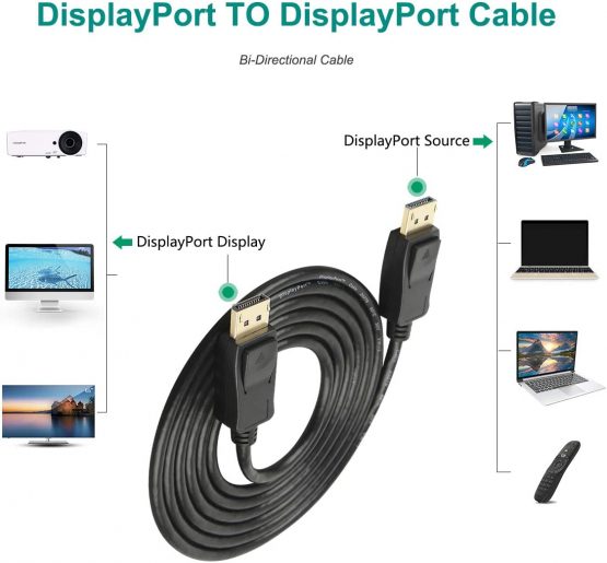 DisplayPort to DisplayPort 0.9M Cable, Benfei DP to DP Male to Male Cable Gold-Plated Cord, Supports 4K@60Hz, 2K@144Hz Compatible with Lenovo, Dell, HP, ASUS and More - Image 3