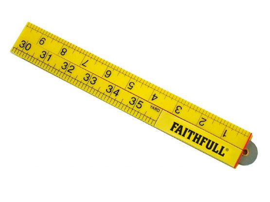 Faithfull FAIRULEFOLD RULEFOLD 1m Folding Rule ABS Plastic - Yellow - Image 3