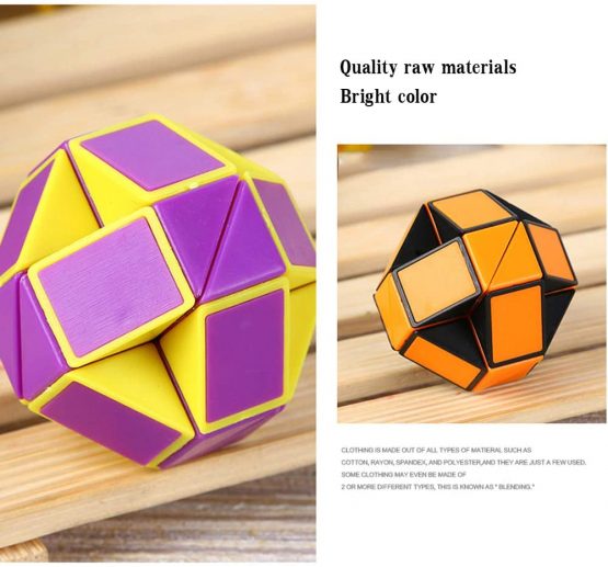 O-Kinee 12 Pack 24 Blocks Magic Snake Cube, Mini Snake Speed Cubes, Twist Puzzle Toys for Kids Party Bag Fillers, Party Favours, Random Color (12pcs-B) - Image 4