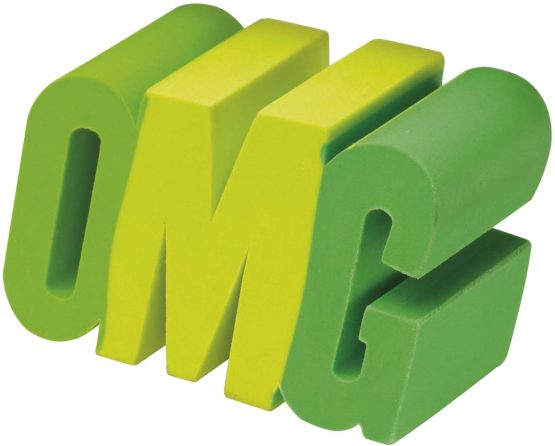Westcott E-66067 Green 3D Eraser"OMG", 3 x 5 x 2.5 cm