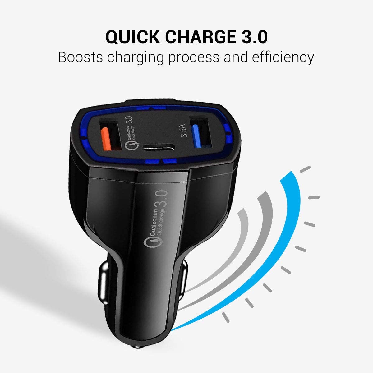 ULTRICS Car Charger Adapter, Cigarette Lighter USB Charger 36W 12V USB Socket - Image 2