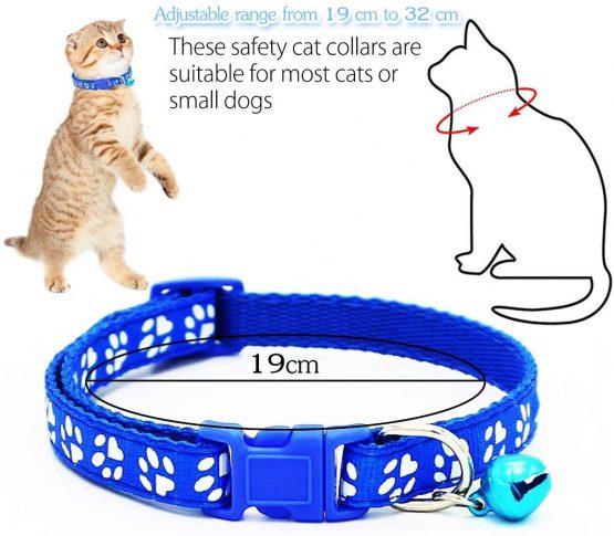 BETOY Cat Collar and Bell With Safety Quick Release Break Away Buckle, Suitable and Adjustable To Fit All Domestic Cats And Larger Kittens (12 pcs) with Bell- Adjustable 19-32cm - Image 2