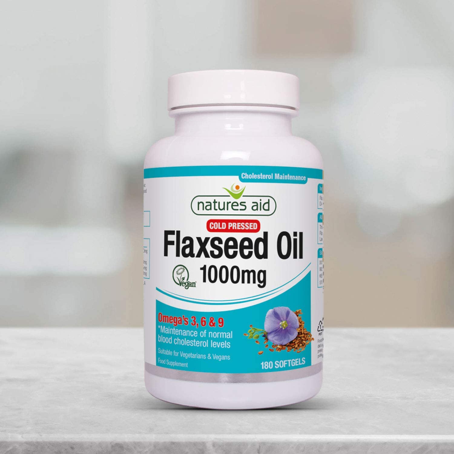 Natures Aid Flaxseed Oil 1000mg, High Strength Omega-3 Softgels, Supports Heart & Brain Function, Vegan, Non-GMO, Gluten-Free - Image 4