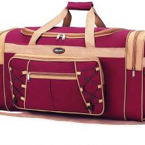 Travel Duffel Bag 65L Foldable Weekender Overnight Bag 65cm Lightweight Oxford Cloth Extra Large Gym Luggage Duffel Water & Tear Resistant for Men & Women (Blue Gold) (Red Gold)