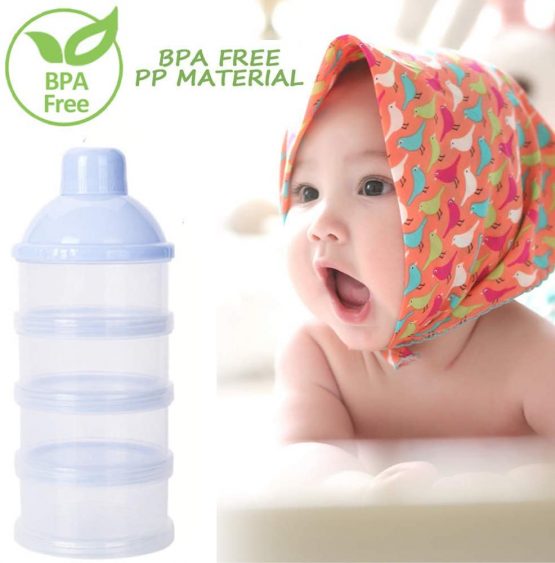 2 Pack Formula Dispenser，Portable Milk Powder Formula Dispenser，Non-Spill Baby Kids Milk Powder Formula Dispenser，Milk Powder Formula Dispenser Container Pot Box (Blue) - Image 3