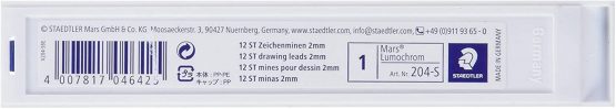 Staedtler Mars Lumochrom 204 Pack of 12 Drawing Leads 2 mm Assorted Colours - Image 2
