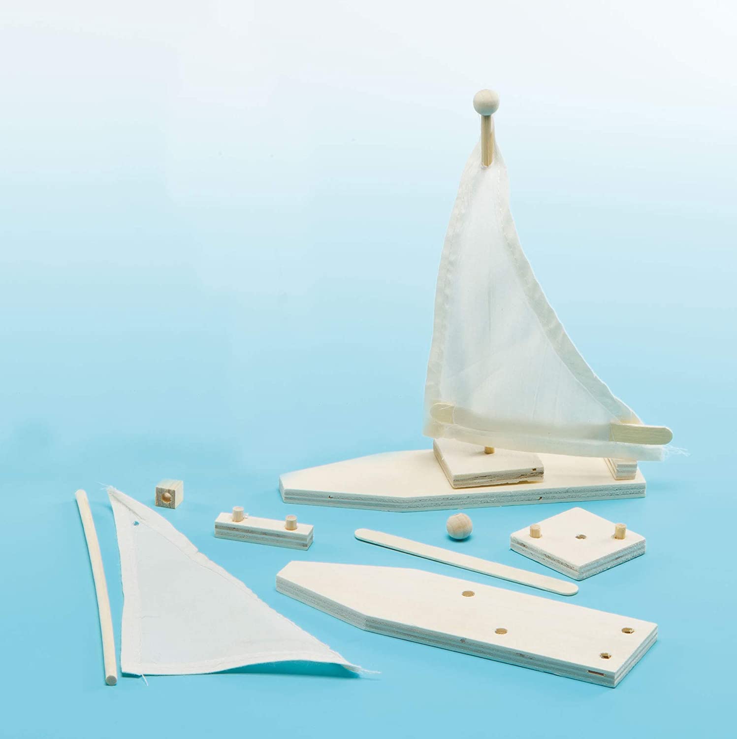Baker Ross EF666 Wooden Sailboat Kits (Pack of 2) for Kids To Decorate Arts and Crafts, 19cm - Image 4
