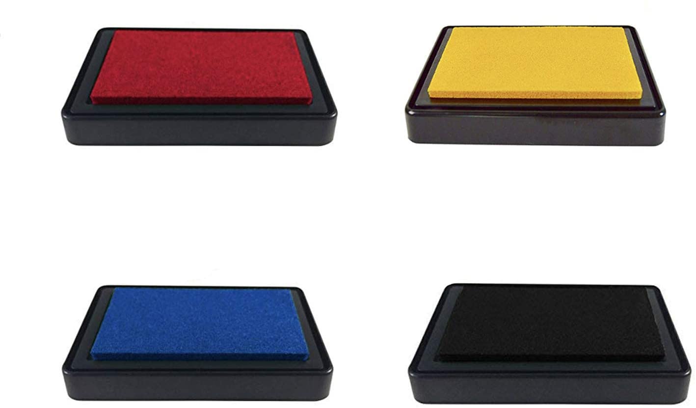 Baby Handprint and Footprint Ink Pads ,Baby Footprint Kit,paw Print kit,Baby Ink pad,Safe Easy to wash Off,4 Color (Black + red + Blue + Yellow)