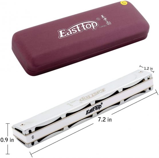 East top Tremolo Harmonica 24 Holes Professional Tremolo Harmonica in C, T2406S Mouth Organ 24 hole harmonica for Adults, Professional Players and Students - Image 4
