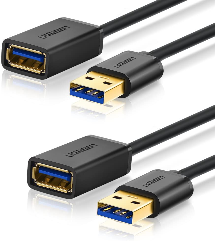 UGREEN USB 3.0 Extension Cable, 2 Packed USB Male to Female Cord, USB Extension Cable