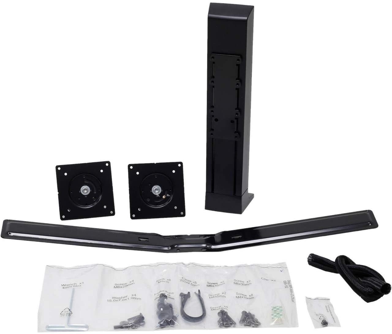 Ergotron WorkFit Dual Monitor Kit - Mounting kit for 2 LCD displays - black - screen size: up to 24"