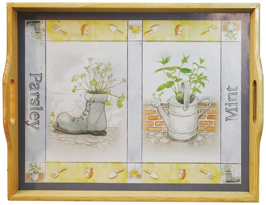 Aidapt Lap Tray with Bean Bag Cushion Herb Garden Designfor Food, Dinner, Lunch, Breakfast - Image 2