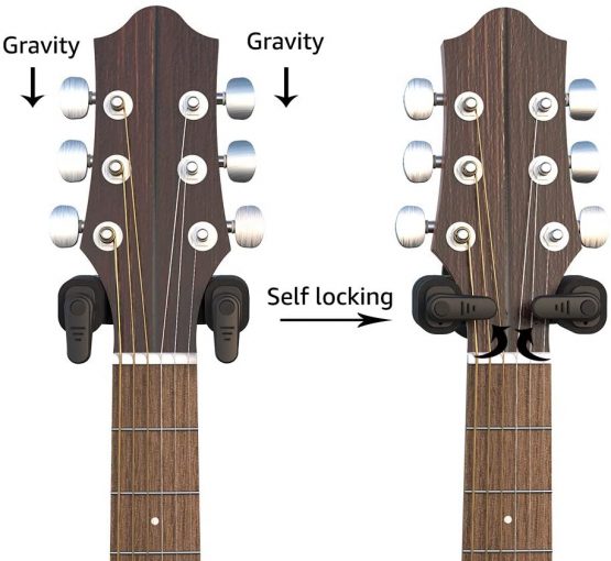 CANTUS Guitar Wall Mount Hanger Hook Stand with Automatic Lock for Electric Acoustic Guitars Bass - Image 2