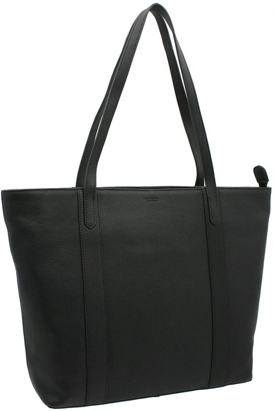 Visconti Platinum Collection Sofia 13in Laptop Leather Tote PLT20 Black