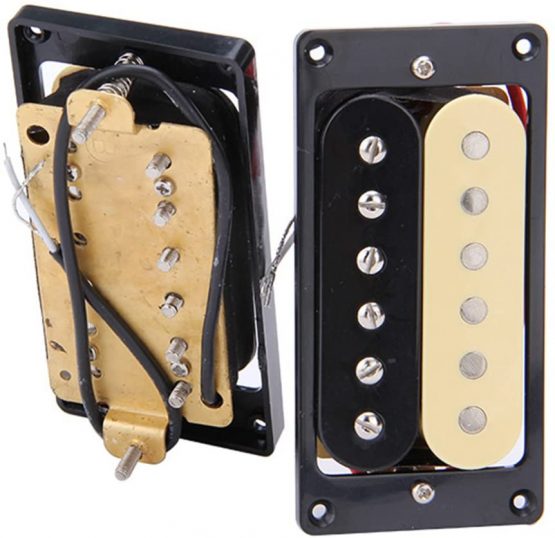 Yibuy Black & Creamy-white Neck & Bridge Humbucker Pickups for Electric Guitar - Image 2