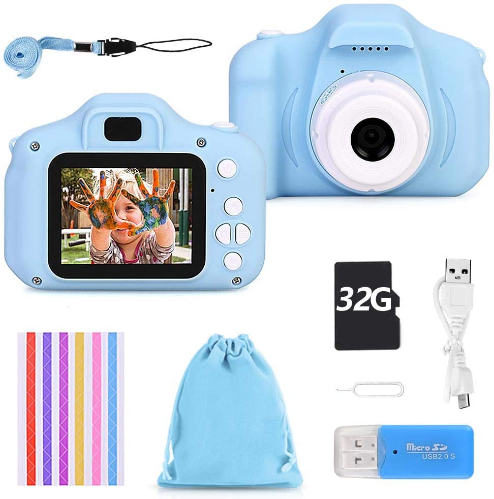 Faburo Kids Camera/Kids Digital Camera/ Mini Toy Camera with 1080P Screen & 32GB SD Card