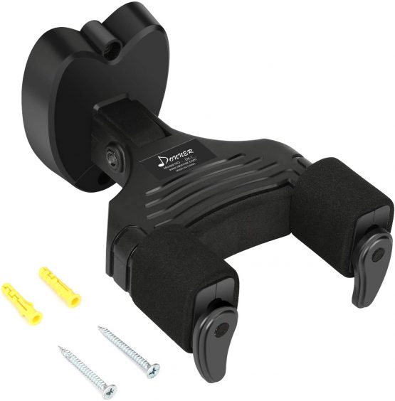 Donner Guitar Wall Mount Auto Lock Guitar Hanger Hook Holder Stand For Guitar Bass Banjo Mandoline Black