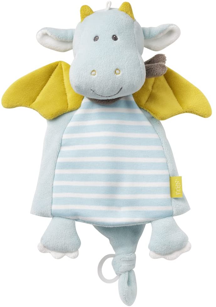 Fehn 065077 Dragon Deluxe Cuddle Blanket, Comforter Blanket with Fastening Ring for Pacifier