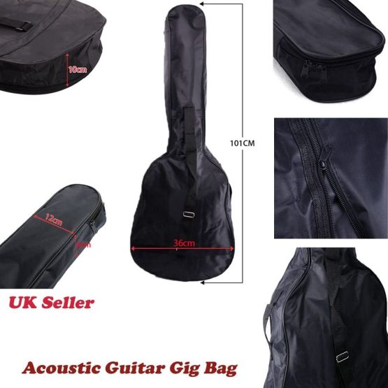 JJOnlineStore - 38" Guitar Waterproof Bag, 3/4 Guitar Carry Case, Adjustable Strap Guitar Bag Dustproof Backpack Portable Travel, Black