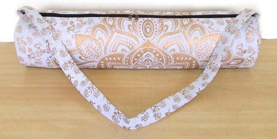 ICC Black Gold Mandala Full-Zip Exercise Yoga Mat Carry Bag Gym Beach Pilates Carrier Bags Hippie Mandala Indian Cotton Bag - Image 4