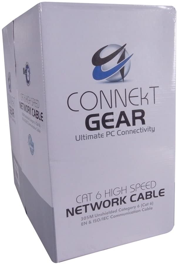 connektgear 305m Drum UTP Cat6 Stranded Network Cable - Grey, 1 meter