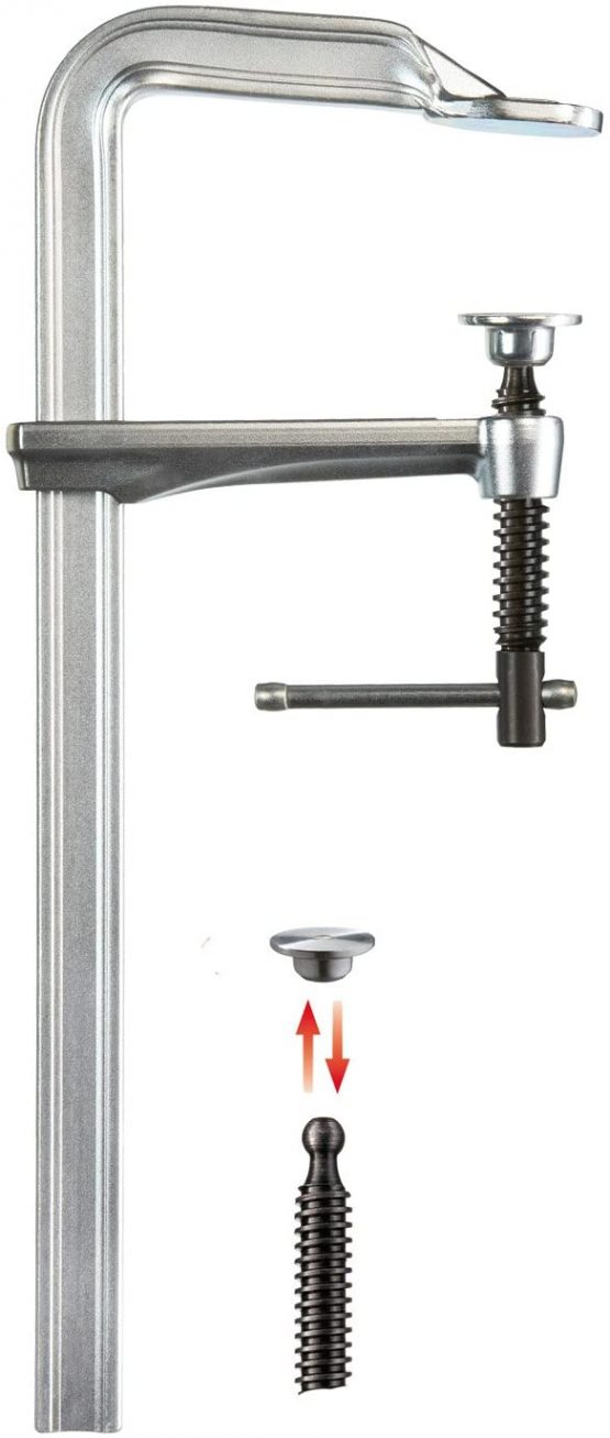 Bessey GZ50K All- Steel Table Clamp, Grey/Red, 500/120 mm - Image 2