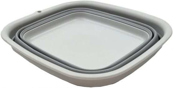 SAMMART 7.7L (2.03 Gallon) Collapsible Tub - Foldable Dish Tub - Portable Washing Basin - Space Saving Plastic Washtub (Grey) - Image 2