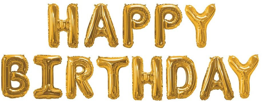Foil Balloons - Gold - HAPPY BIRTHDAY, Rose Gold, Large