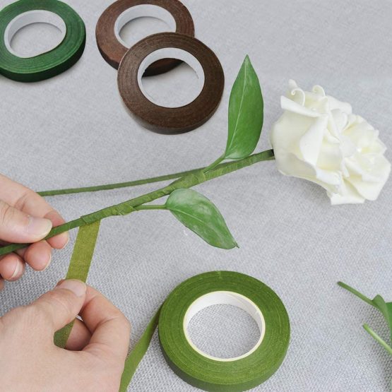 QincLing Florist Tape，6 Rolls Dark Green Floral Tape Flower Tape Floral Stem Wrap Tape Bouquet Tape 90 Feet/Roll (6 Pieces Multicolor) - Image 3