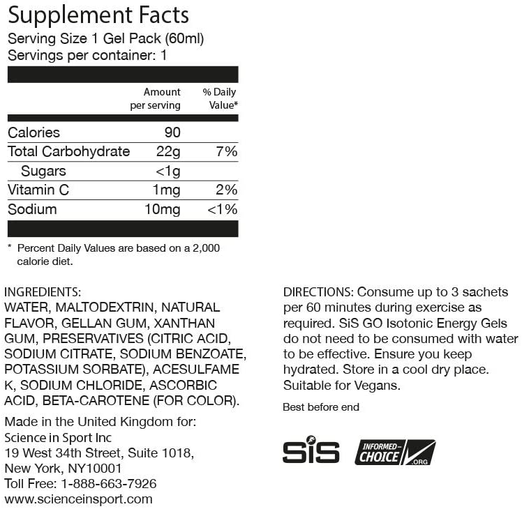 Science In Sport GO Isotonic Energy Gels, Running Gels with 22g Carbohydrates, Low Sugar, Variety Pack of Assorted Flavours - Image 4